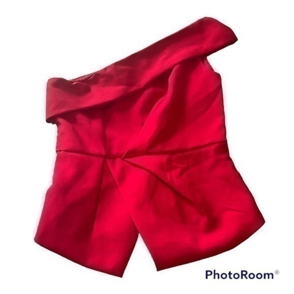 New Mustard Seed Versona red one shoulder tank top blouse